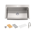 Kohler Provo 33" Dual Mount Single-bowl Workstation Kitchen Sink Kit