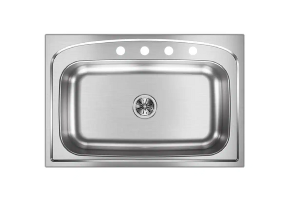 Pergola 33 in. Drop in Single Bowl 20 Gauge Stainless Steel Kitchen Sink