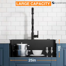 25 in. Drop-in Single Bowl 18 Gauge Black Stainless Steel Kitchen Sink