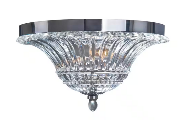 Elegant Designs Glacier Petal Glass 2-Light Chrome Ceiling Flush Mount