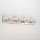 Artika Oracle 27 in. 4 Light Chrome Modern Integrated LED 5 CCT Vanity Light Bar for Bathroom with Bubble Glass
