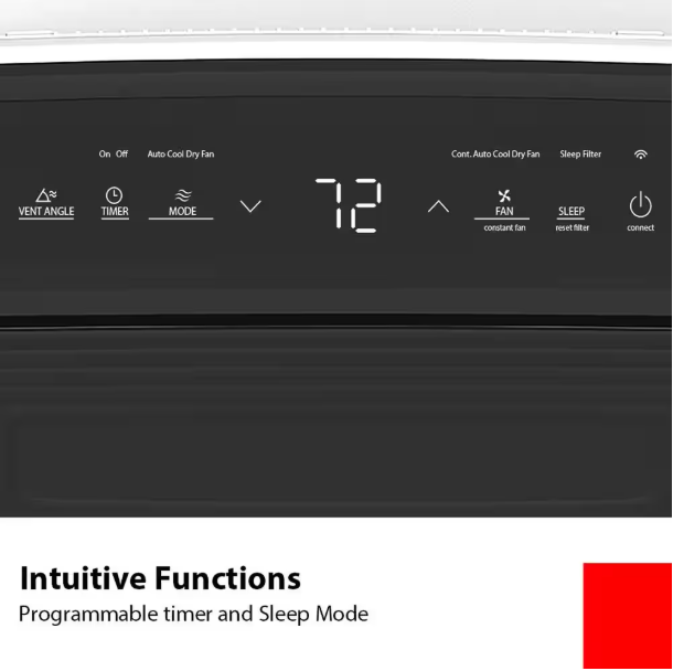Toshiba Portable Air Conditioner 6,000 BTU (10,000 BTU ASHRAE) 115-Volt Smart Wi-Fi Portable Air Conditioner for upto 250 sq. ft