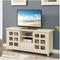 Newport Park Lane 59.25 in. W Ivory TV Stand with Storage Cabinets and Shelves for TVs up to 65 in.