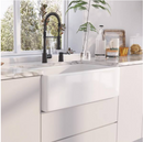 Eridanus Denbigh White Fireclay 36 in. x 18 in. Farmhouse Apron Single Bowl Kitchen Sink with Bottom Grid and Basket Strainer (Local Pickup Only)