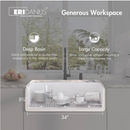 Eridanus Denbigh White Fireclay 36 in. x 18 in. Farmhouse Apron Single Bowl Kitchen Sink with Bottom Grid and Basket Strainer (Local Pickup Only)