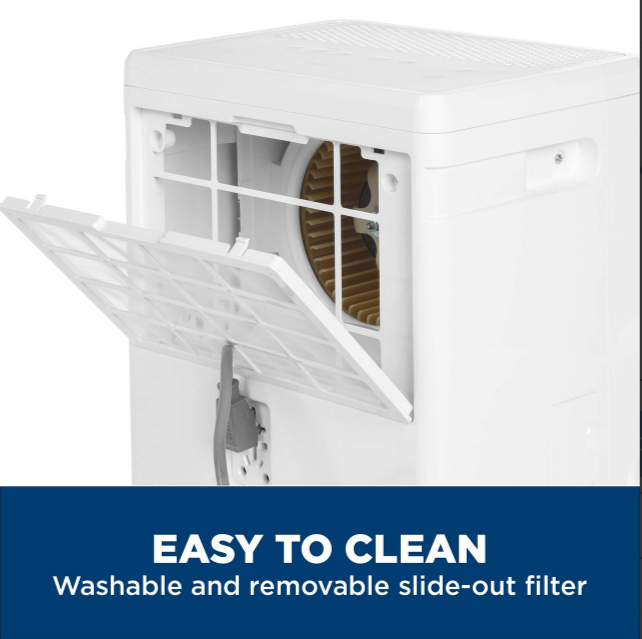 GE® 50 Pint Portable Dehumidifier with Smart Dry for Wet Spaces