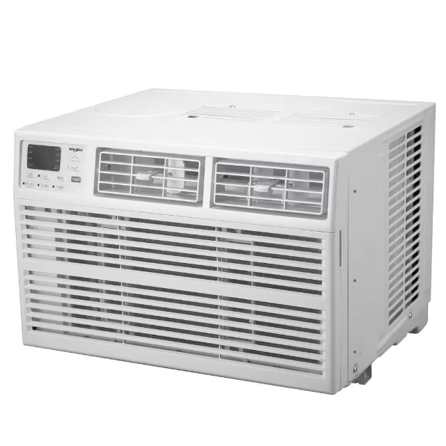 Whirlpool 15,000 BTU 115V Window AC w/ Remote Control for Rooms up to 700 Sq. Ft. LCD Display Auto-Restart Timer White