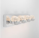 Artika Oracle 27 in. 4 Light Chrome Modern Integrated LED 5 CCT Vanity Light Bar for Bathroom with Bubble Glass