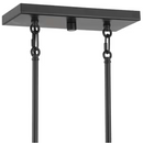 Mauzy Collection 5-Light Matte Black Transitional Linear Chandelier with Clear Water Glass Shade for Dining Room