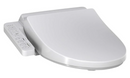 Smart elongated bidet toilet seat with heated seat and warm air dryer