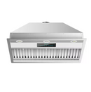 Stainless steel 30 inch insert range hood side view with