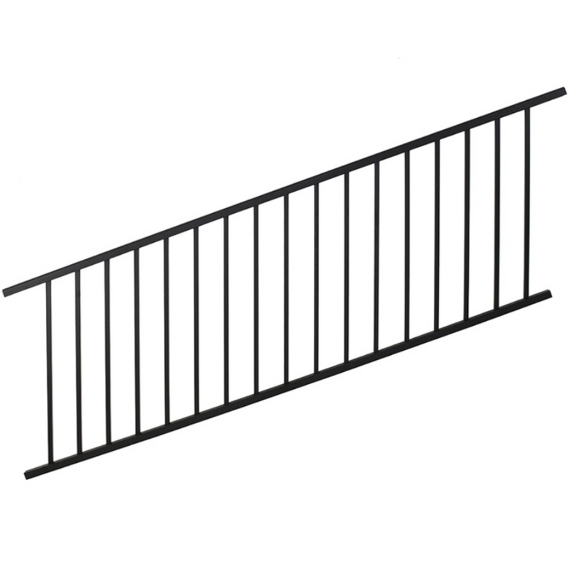 Tuscany 8 ft. x 36 in. Textured Black Aluminum Rail Kit Stair, Black