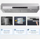 VIKIO range hood with gesture control and smart touch panel features