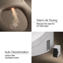 Warm air dryer feature on heated bidet toilet seat