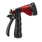 Greenwood Six Patterns Water Spray Garden Hose Trigger Nozzle, Washing Cleaning Tool, Red