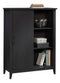 Sauder Summit Station 52"H Bookcase With Sliding Door, Raven Oak