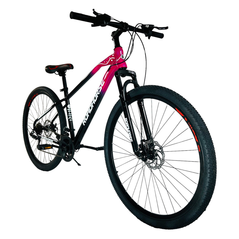 Mountain Bike, Carbon Steel Frame, 24 Inches Wheels, 21 Speeds, Red & Black Color