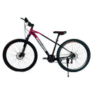 Mountain Bike, Carbon Steel Frame, 24 Inches Wheels, 21 Speeds, Red & Black Color