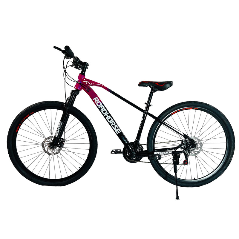 Mountain Bike, Carbon Steel Frame, 24 Inches Wheels, 21 Speeds, Red & Black Color